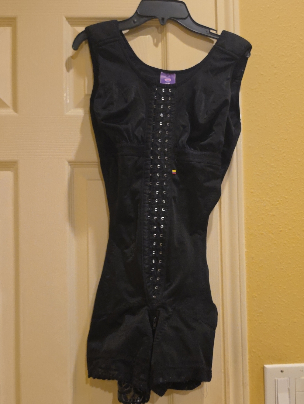 Snatched Body, Black Full-Body Shapewear Bodysuit with Front Hook Closure